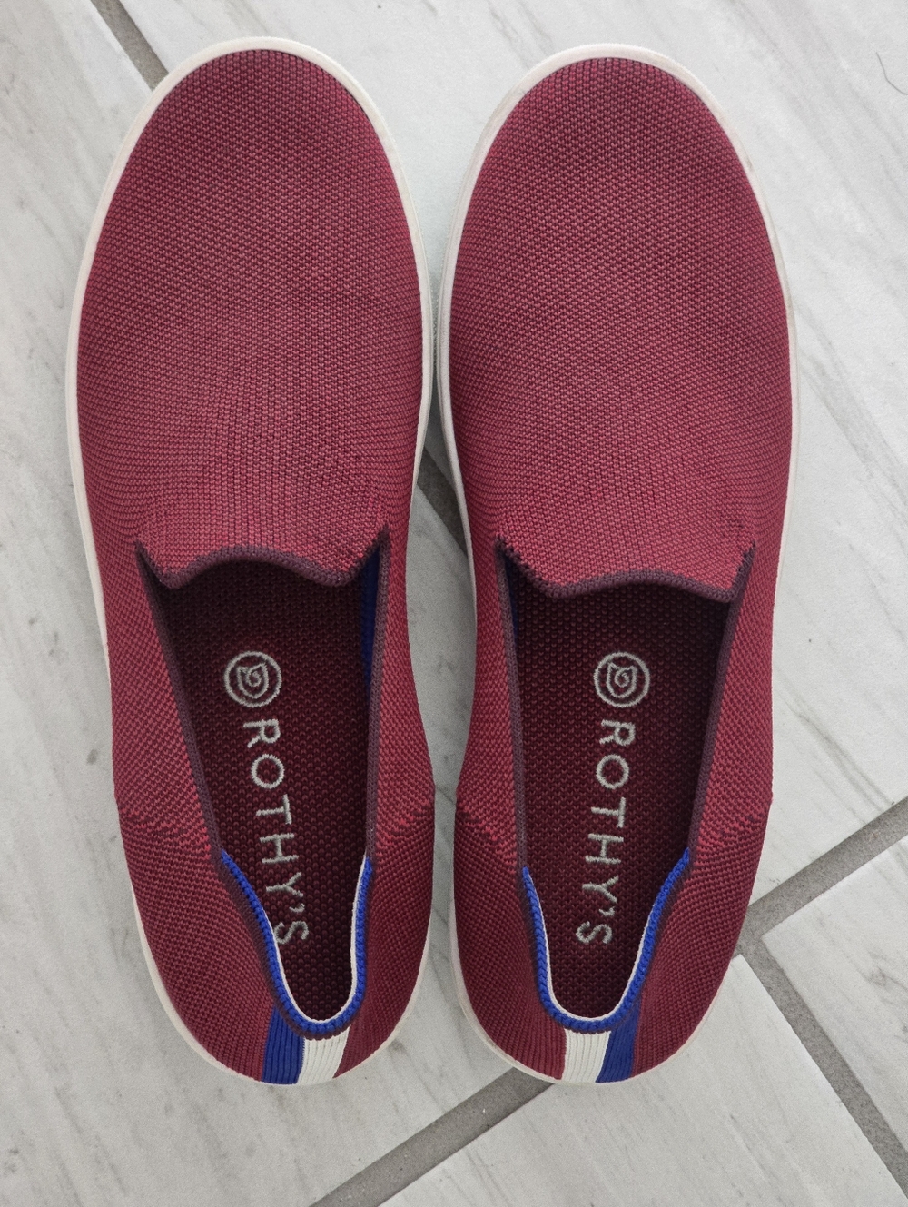 Rothy's The Original Slip-On Sneakers in A Red Garnet Womens Size 9